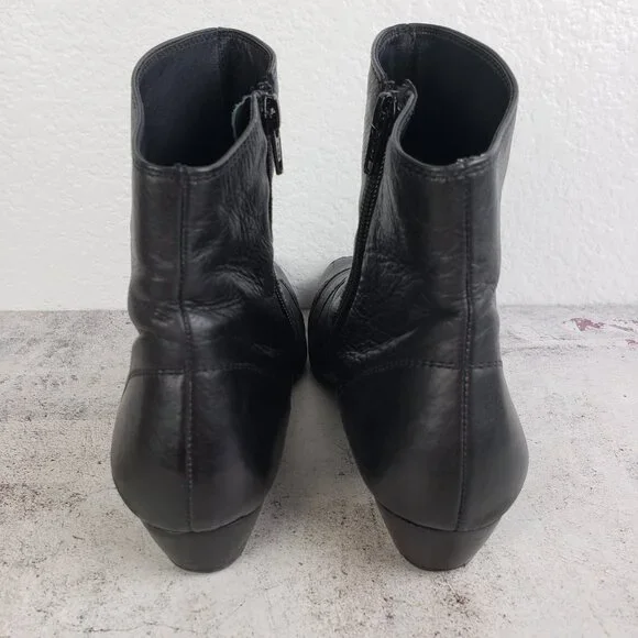 Paul Green Munchen Boots Black Leather Ankle Booties size US 7 - Picture 12 of 13